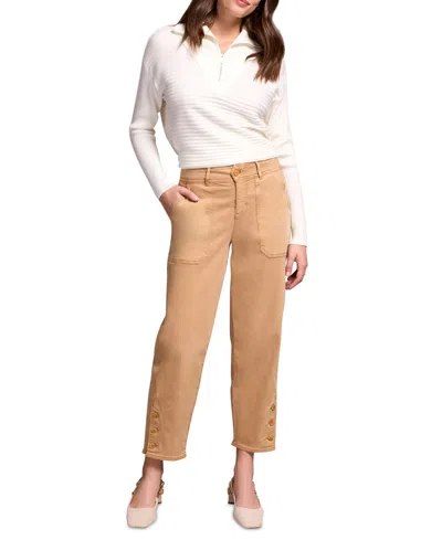 Tribal Women's Stretch Twill Barrel Leg Ankle Pants In Brown