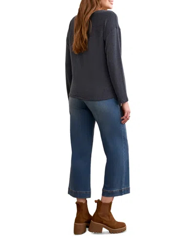 Tribal Women's Long Sleeve Notch Collar Top In Multi