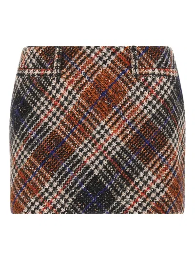 Missoni Multicolor Miniskirt With Concealed Zip Closure And All-over Zig-zag Motif In Wool Woman In Multi