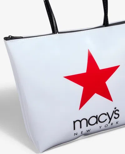 Macy's New York Logo Zip Tote Bag,  Exclusive In White