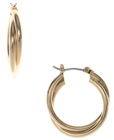 Nine West Gold-tone Twisted Hoop Earrings In Gold
