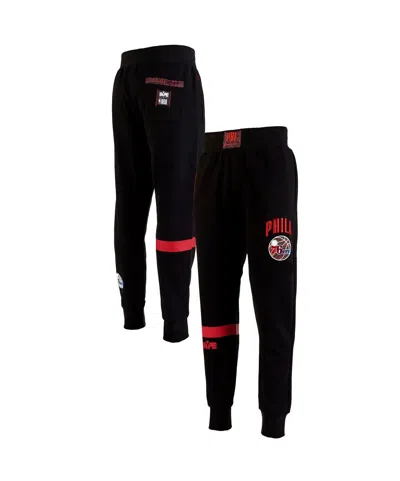 Two Hype X Nba Men's Black Philadelphia 76ers Culture Hoops Collection Premium Jogger Pants In Black