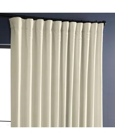 Half Price Drapes Silver Extra Wide Vintage Textured Faux Dupioni Silk Blackout Curtain In White