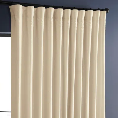 Half Price Drapes Silver Extra Wide Vintage Textured Faux Dupioni Silk Blackout Curtain In White