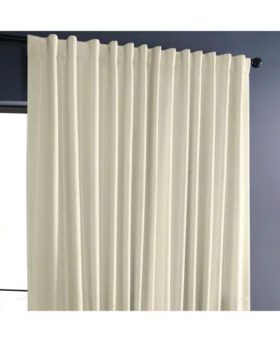 Half Price Drapes Silver Extra Wide Vintage Textured Faux Dupioni Silk Blackout Curtain In White
