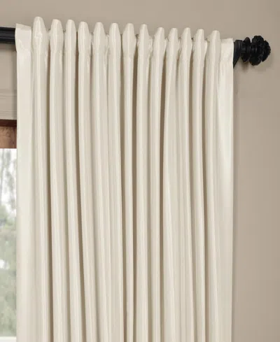 Half Price Drapes Silver Extra Wide Vintage Textured Faux Dupioni Silk Blackout Curtain In White
