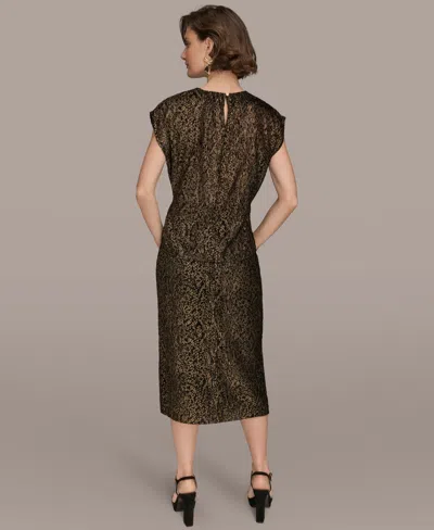 Donna Karan New York Metallic Cap Sleeve Top In Black