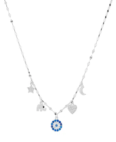 Macy's Cubic Zirconia Eye Luck Charm Pendant Necklace (0.856 Ct. T.w.) In Sterling Silver (also In 14k Gold In Silver