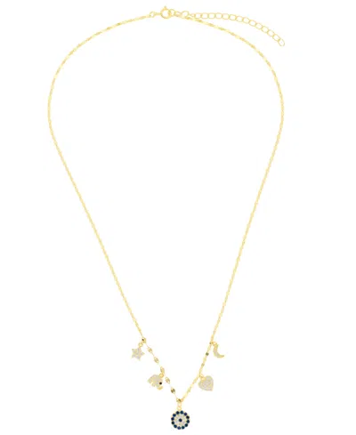 Macy's Cubic Zirconia Eye Luck Charm Pendant Necklace (0.856 Ct. T.w.) In Sterling Silver (also In 14k Gold In Gold