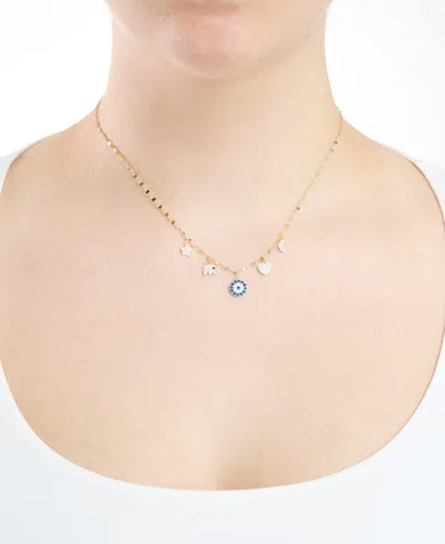 Macy's Cubic Zirconia Eye Luck Charm Pendant Necklace (0.856 Ct. T.w.) In Sterling Silver (also In 14k Gold In Gold