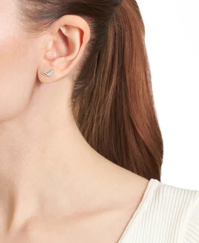 Macy's Cubic Zirconia Stud Earrings (0.12 Ct. T.w.) In Sterling Silver In Metallic
