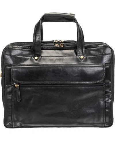 Mancini Men's Triple Compartment Briefcase In Black