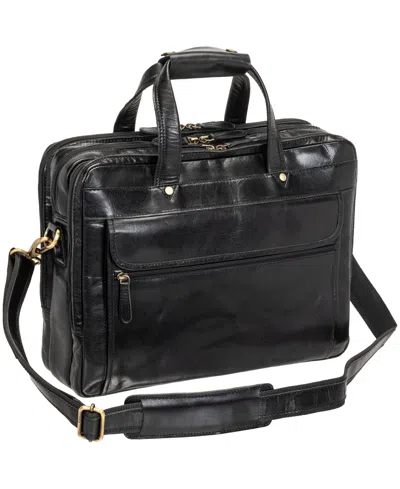 Mancini Men's Triple Compartment Briefcase In Black