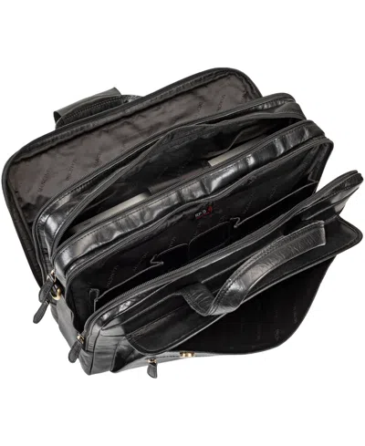 Mancini Men's Triple Compartment Briefcase In Black