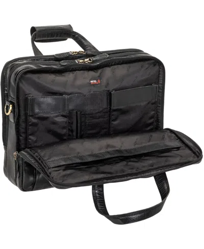Mancini Men's Triple Compartment Briefcase In Black