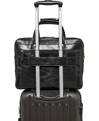 Mancini Men's Triple Compartment Briefcase In Black
