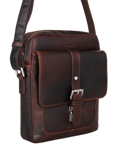 Mancini Men's Leather Crossbody Bag In Brown