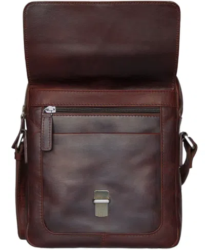 Mancini Men's Leather Crossbody Bag In Brown