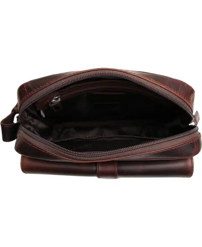 Mancini Men's Leather Crossbody Bag In Brown