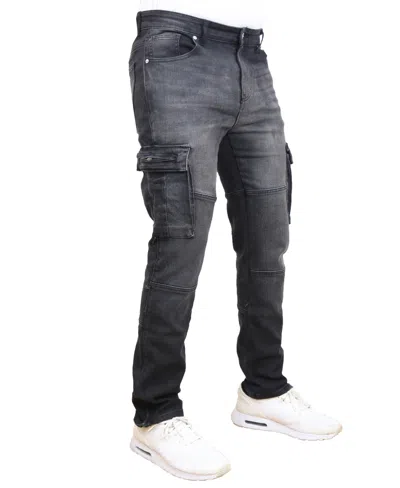 Blue Ice Men's Stretch Cargo Pocket Jeans In Black