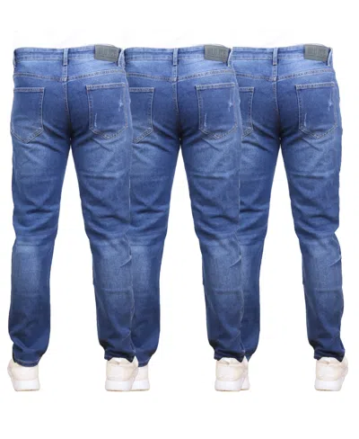 Blue Ice Men's 3-pack Stretch Ripped Jeans In Blue