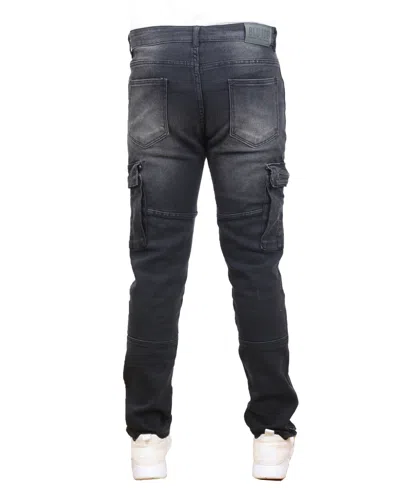 Blue Ice Men's Stretch Cargo Pocket Jeans In Black