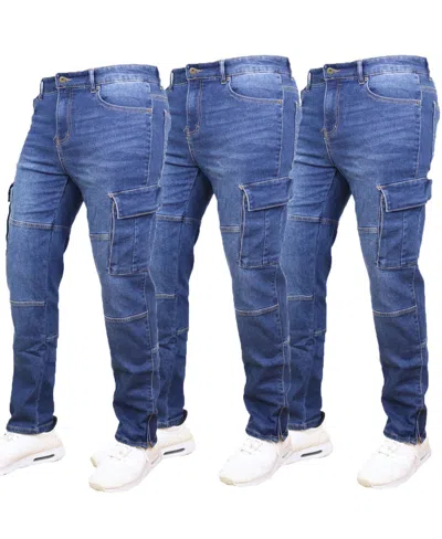 Blue Ice Men's 2-pack Stretch Cargo Pocket Jeans In Blue