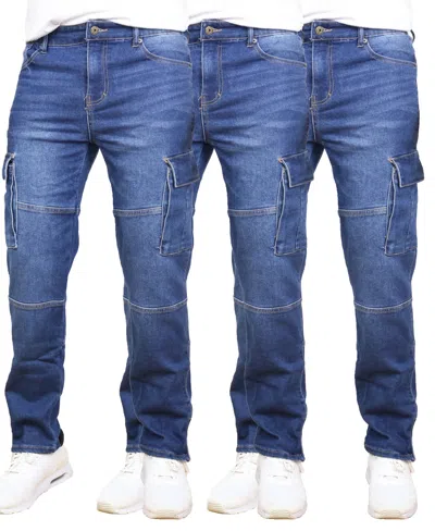Blue Ice Men's 2-pack Stretch Cargo Pocket Jeans In Blue