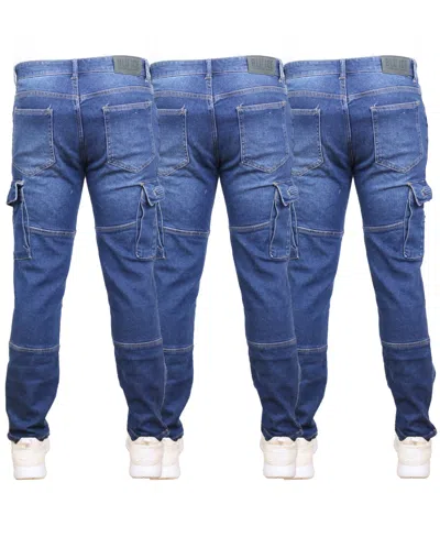 Blue Ice Men's 2-pack Stretch Cargo Pocket Jeans In Blue