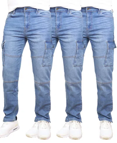 Blue Ice Men's 2-pack Stretch Cargo Pocket Jeans In Blue