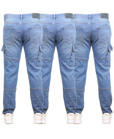 Blue Ice Men's 2-pack Stretch Cargo Pocket Jeans In Blue