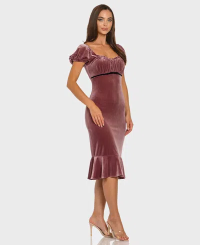 Alex & Sophia Women's Puff Sleeve Midi Dress In Purple