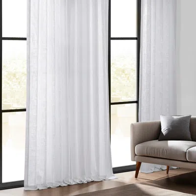 Half Price Drapes Rice White Heavy Faux Linen Curtain In White