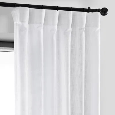 Half Price Drapes Rice White Heavy Faux Linen Curtain In White