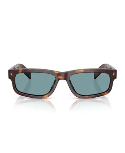 Prada Pr B11s 15w04d 55mm Unisex Rectangle Sunglasses In Brown