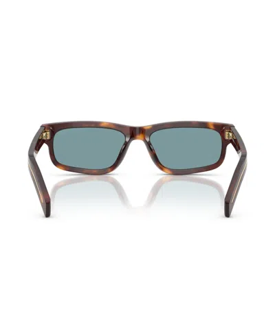 Prada Pr B11s 15w04d 55mm Unisex Rectangle Sunglasses In Brown