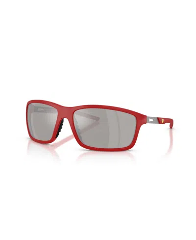 Scuderia Ferrari Men's Rectangle Sunglasses, Fz6021u In Red