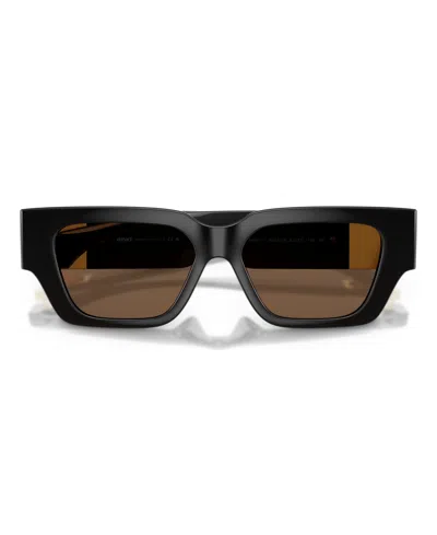 Versace Medusa-detail Rectangle-frame Sunglasses In Black