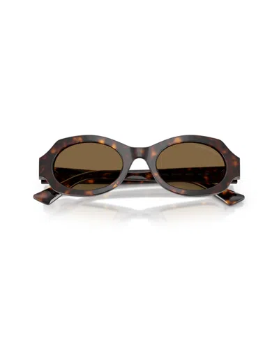Giorgio Armani Tortoiseshell Oval-frame Sunglasses In Brown