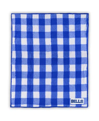 Logo Brands Buffalo Bills 50'' X 60'' Buffalo Check Frosty Fleece Blanket In Blue