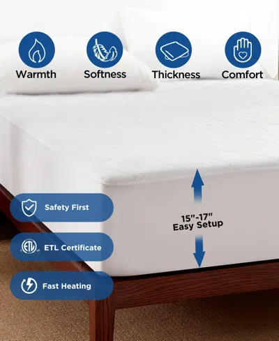Sealy Quilted Heated Mattress Pad, King In White