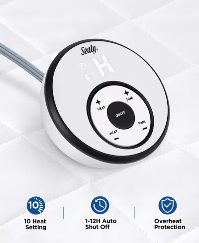 Sealy Quilted Heated Mattress Pad, King In White