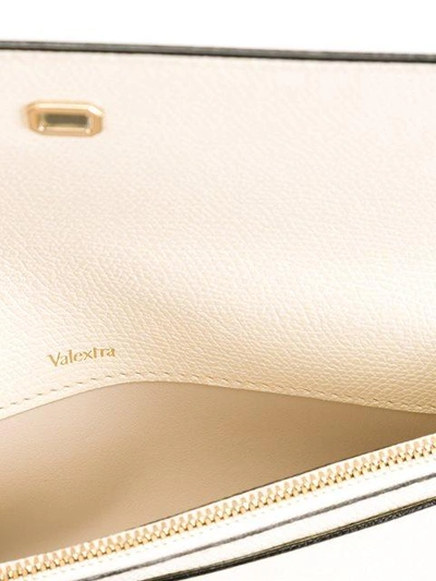 Shop Valextra Clasp Wallet In White