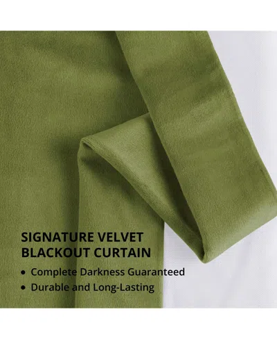 Half Price Drapes Basque Green Signature Velvet Blackout Curtain