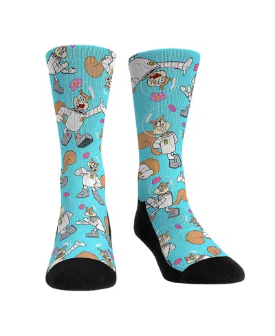 Rock 'em Men's And Women's Spongebob Squarepants Sandy All Over Print Crew Socks In Blue