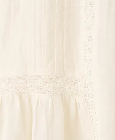 Mango Cotton Lace Nightdress With Drawstring Vanilla In White