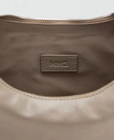 Mango Women's Pebbled Effect Medium Oval Bag In Neutral