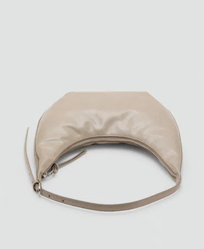 Mango Women's Pebbled Effect Medium Oval Bag In Neutral