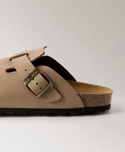 Mango Leather Clog In Brown