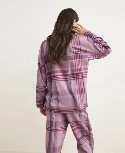Mango Mixed Print Cotton Pajama Top In Purple